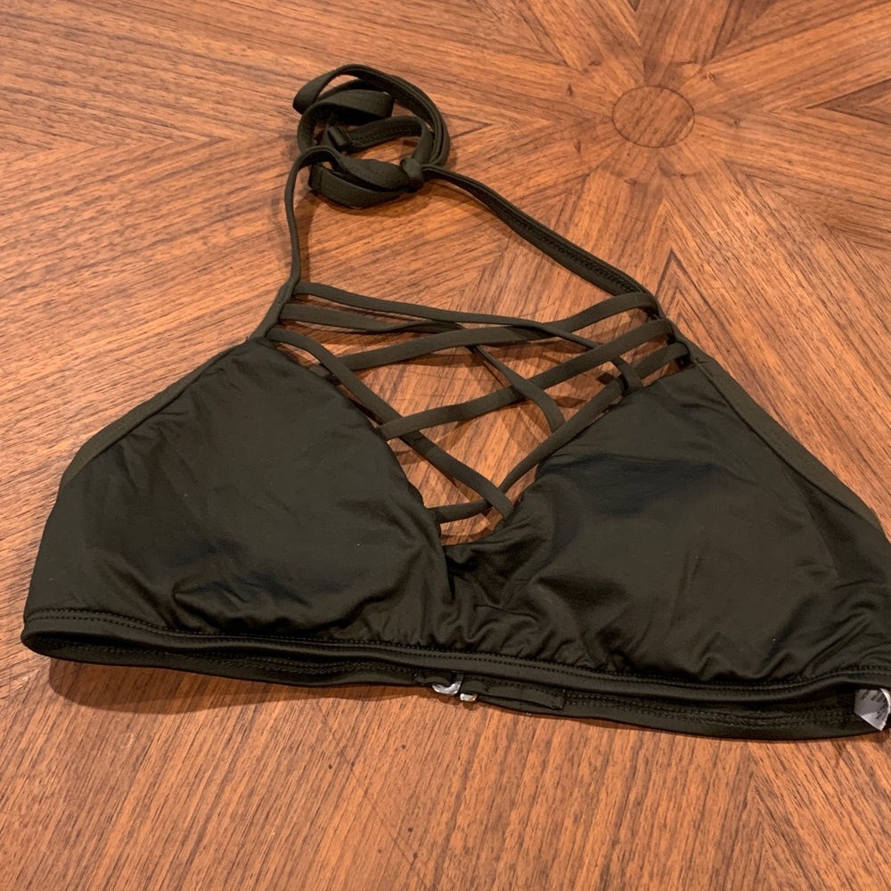Mossimo Supply Co. Olive Green Strappy Bikini Top